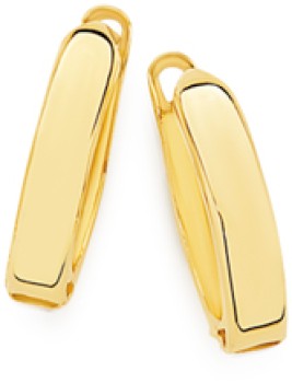 9ct+Gold+Polished+Huggie+Earrings