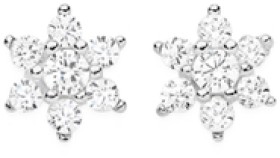 Sterling+Silver+Cubic+Zirconia+Cluster+Star+Studs