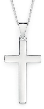 Sterling+Silver+20mm+Smooth+Edge+Plain+Cross+Pendant