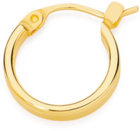 9ct+Gold+Square+Single+Hoop+Gents+Earring