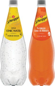 Schweppes+Mixers%2C+Soft+Drink+or+Natural+Mineral+Water+1.1+Litre+Selected+Varieties