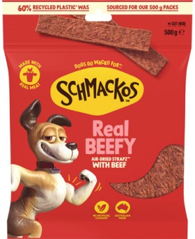 Schmackos+Strapz+or+Stix+Dog+Treats+500g+Selected+Varieties