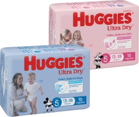 Huggies+Ultra+Dry%2C+Newborn+or+Infant+Nappies+14%E2%80%9128+Pack+Selected+Varieties