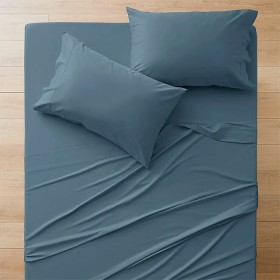 Dalton-Bed-Sheet-Set-Slate-Blue on sale