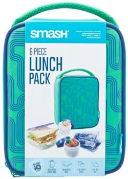 Smash+Insulated+6+Piece+Lunch+Pack+Green+and+Navy