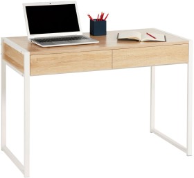 Sheffield-2-Drawer-1115mm-Desk-White-and-Oak on sale