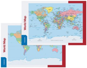 Studymate+Double-Sided+World+Map+Wall+Chart