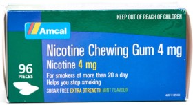 Amcal+Nicotine+Chewing+Gum+4mg+Sugar+Free+Mint+Flavour+96+Pack