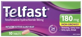 Telfast+Hayfever+Allergy+Relief+180mg+10+Tablets