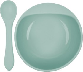 Guardian+Silicone+Bowl+%26amp%3B+Spoon+Set+-+Seafoam