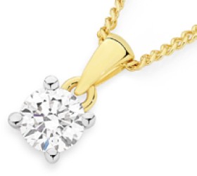 Alora+10ct+Gold+1%2F2+Carat+Lab+Grown+Diamond+Solitaire+Pendant