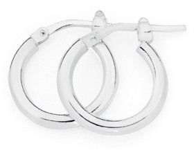 Sterling+Silver+10mm+Hoop+Earrings