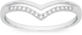 9ct-White-Gold-Diamond-Double-V-Shape-Ring on sale