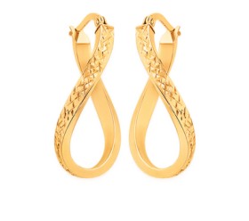 9ct+Gold+Diamond-Cut+Oval+Hoops