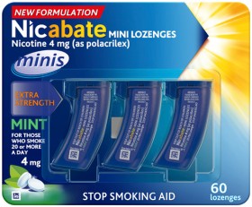 Nicabate-Mini-Lozenges-Mint-4mg-60-Pack on sale