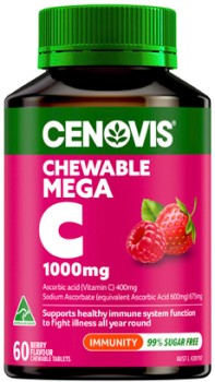 Cenovis+Chewable+Mega+C+1000mg+Berry+Flavour+60+Tablets