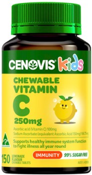 Cenovis+Kids+Chewable+Vitamin+C+250mg+Lemonade+Flavour+150+Tablets