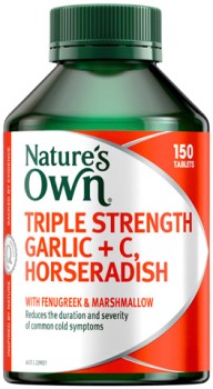 Nature%26rsquo%3Bs+Own+Triple+Strength+Garlic+%2B+C%2C+Horseradish+150+Tablets