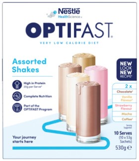 Optifast+VLCD+Shake+Assorted+Flavour+Pack+10+x+53g+Sachets