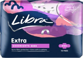 Libra+Extra+Goodnights+Pads+With+Wings+10+Pack