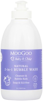 MooGoo-Baby-Child-Natural-2-in-1-Bubbly-Wash-1-Litre on sale