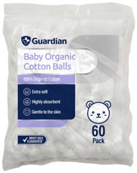 Guardian+Baby+Organic+Cotton+Balls+60+Pack