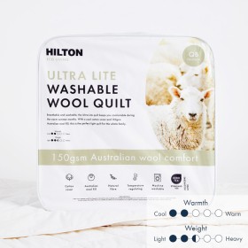 Eco+Living+Ultra+Lite+150gsm+Washable+Wool+Quilt+by+Hilton