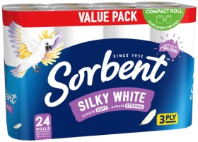 Sorbent+Silky+White+Toilet+Tissue+24+Rolls+Value+Pack