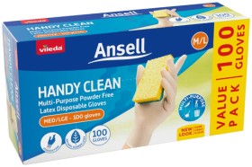 Ansell+Handy+Clean+Disposable+Medium%2F+Large+Gloves+100+Pack