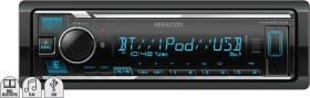 Kenwood+1DIN+200W+Dual+Bluetooth+Media+Receiver