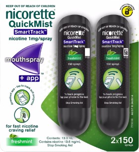 Nicorette+Quit+Smoking+Quickmist+Nicotine+Mouthspray+Fresh+Mint+2+Pack