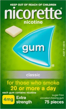 Nicorette+Quit+Smoking+Nicotine+Gum+4mg+Classic+75+Pack