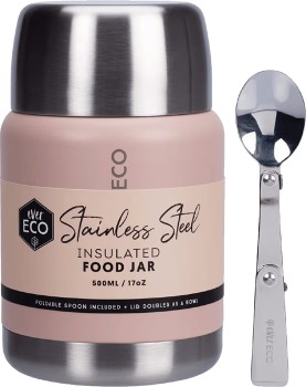 Ever+Eco+Insulated+Stainless+Steel+Food+Jar+Rose+500ml