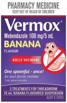 Vermox+Worming+Treatment+Suspension+Banana+Flavour+15ml