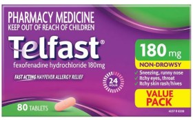 Telfast+Fast+Acting+Hayfever+Allergy+Relief+180mg+80+Tablets