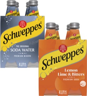 Schweppes+Mixers%2C+Soft+Drink+or+Mineral+Water+4x300mL