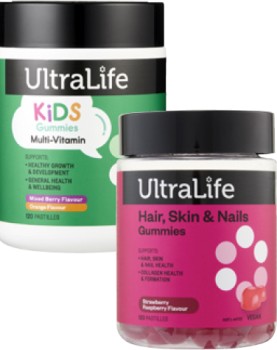 UltraLife+Adult+Gummies+Hair%2C+Skin+%26amp%3B+Nails+or+Kids+Gummies+Multi-Vitamin+120+Pack