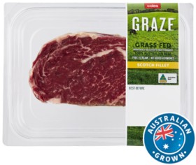 Coles+Australian+No+Added+Hormones+GRAZE+Grass+Fed+Beef+Scotch+Fillet+Steak+250g