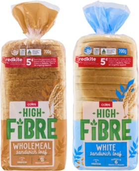 Coles+Bread+High+Fibre+700g