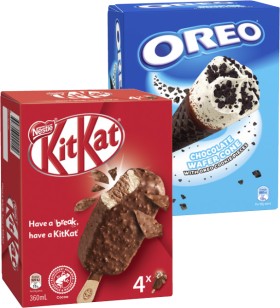 Oreo+Ice+Cream+Cones+or+KitKat+Ice+Cream+4+Pack+360mL-540mL