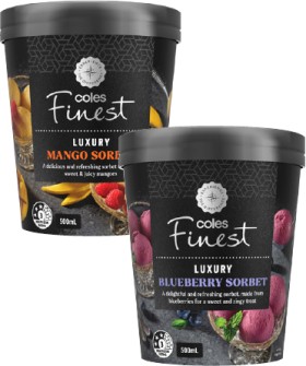 Coles+Finest+Sorbet+Tub+500mL