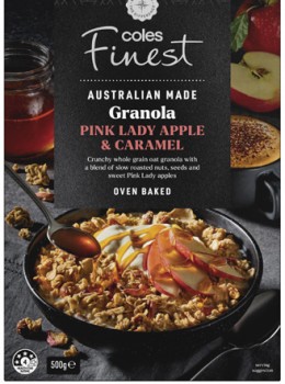 Coles+Finest+Granola+Apple+%26amp%3B+Caramel+500g