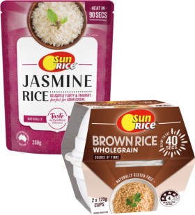 Sunrice+Microwaveable+Rice+Cup+or+Pouch+240g-250g