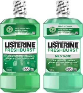 Listerine+Freshburst+or+Freshburst+Zero+Mouthwash+500mL