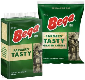 Bega-Cheese-Block-Sliced-or-Grated-500g-Selected-Varieties on sale