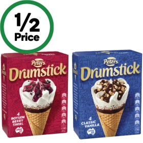 Peters+Drumstick+Ice+Cream+475-490ml+Pk+4%2F6+%26ndash%3B+Excludes+Plant+Based+%26ndash%3B+From+the+Freezer