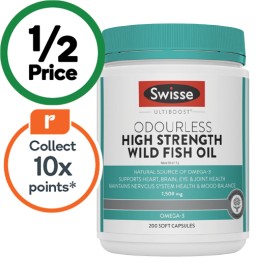 Swisse+Ultiboost+Odourless+High+Strength+Wild+Fish+Oil+Pk+200%7E