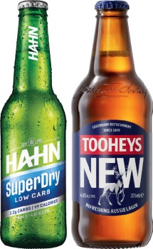 Hahn+SuperDry+4.6%25+or+Tooheys+New+24+Pack