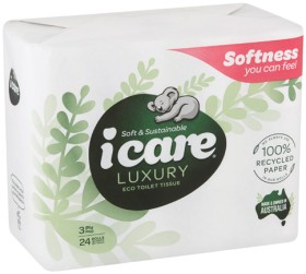 icare+Luxury+Eco+Toilet+Tissue+3+Ply+24+Pack