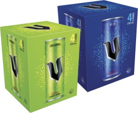 V+Energy+Drink+4x250mL+Selected+Varieties